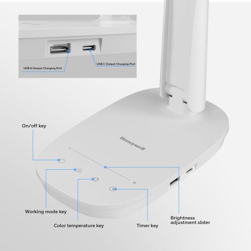 Honeywell LED Desk Lamp - HWT-H2 Sunturalux™ Eye-Caring Foldable Desk