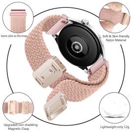 20mm Magnetic Braided Bands Compatible for Garmin Forerunner 245/645/Music/55, Vivoactive 5/3/Venu/SQ, Soft Straps for Galaxy Watch 7/6/5/4/3/Classic/Active 2