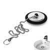 Universal Sink Plug Black Rubber Bath Plug Replacement with Stainless