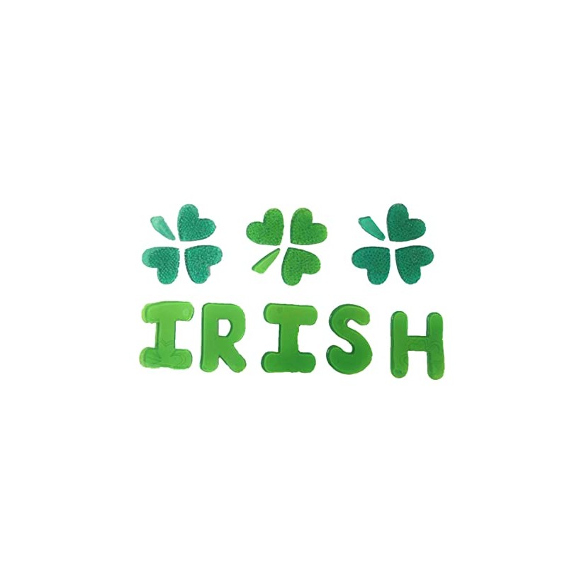 St. Patrick's Day Reusable Gel Window Clings, Shamrocks of Love,