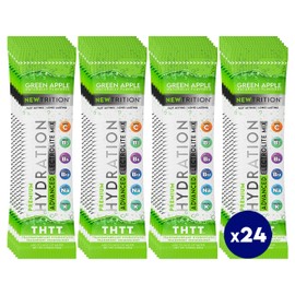 NewTrition Hydration Powder, Electrolyte Powder Packets, Naturally Flavored Hydrating Packets for Water, Fast Acting Hydrate Electrolytes with Vitamins C & D, Green Apple, 24 Servings