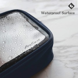 [2 Pack] ProCase TSA Approved Travel Toiletry Bag Pouch, Matte Clear Quart Size Bag Carry-On Airport Airline Compliant Bag Travel Makeup Cosmetic Bag for Toiletries Liquids Creams Cosmetics -Navy/Red