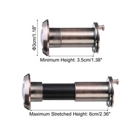 PATIKIL 5/8" Door Viewer Peephole, Copper Privacy Door Viewer with Privacy Cover, 200-Degree Fits 1-3/8" to 2-3/8" Door Peep Hole with 16mm/0.63" Drill Bit for Security, Red Bronze