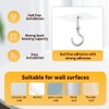 NINEFOX 4 Pack Adhesive Ceiling Hooks, Ceiling Hooks Heavy Duty