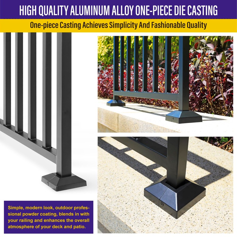Hulave Split Post Base Cover - Fits 1.5"x1.5" Post/4"x4" Base