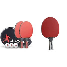 JOOLA Tischtennis Set Duo Carbon & 54206 Tischtennisschl√§ger Carbon X Pro ITTF genehmigter Profi Wettkampf Tischtennis-Schl√§ger 7 Sterne, 2 MM Schwammst√§rke, Schwarz/Grau