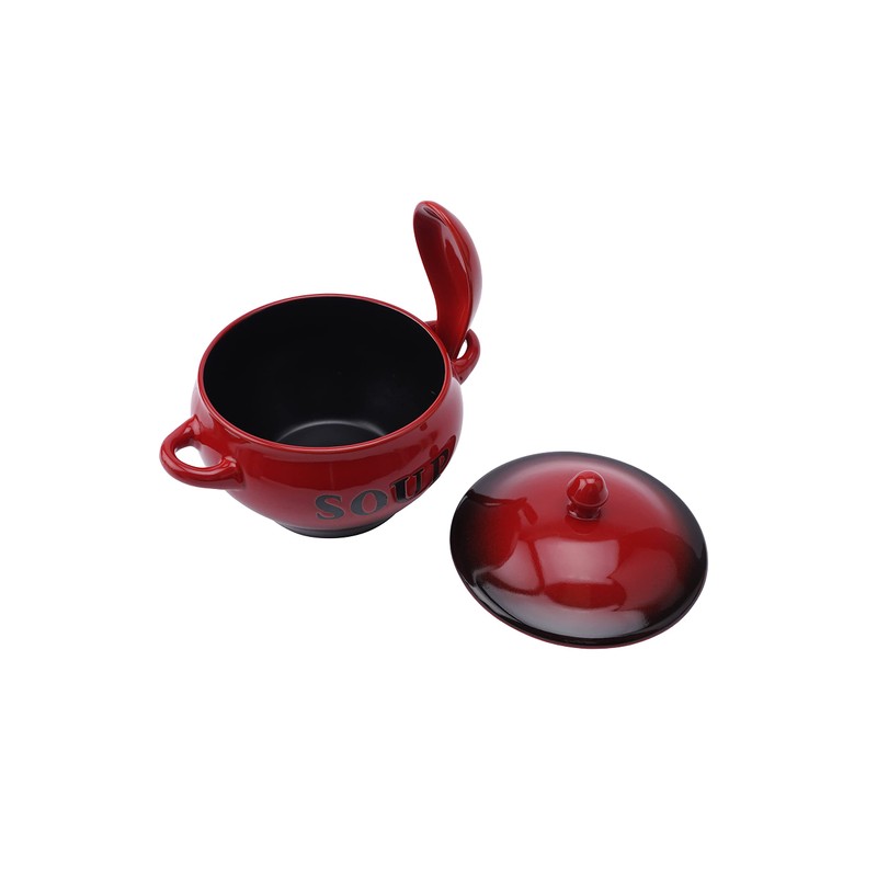 CGB Giftware | Red Soup Bowl and Spoon Set in