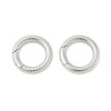 Gelirda 2Pcs Sterling Silver Spring Gate Rings Stripe Oval Snap