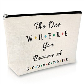 Baptism Gift for Godmother Mother's Day Gift Cosmetic Bag Gifts for Godmother from Goddaughter God Mother Proposal Gifts Promoted to God Mother Present Birthday Present Travel Cosmetic Pouch