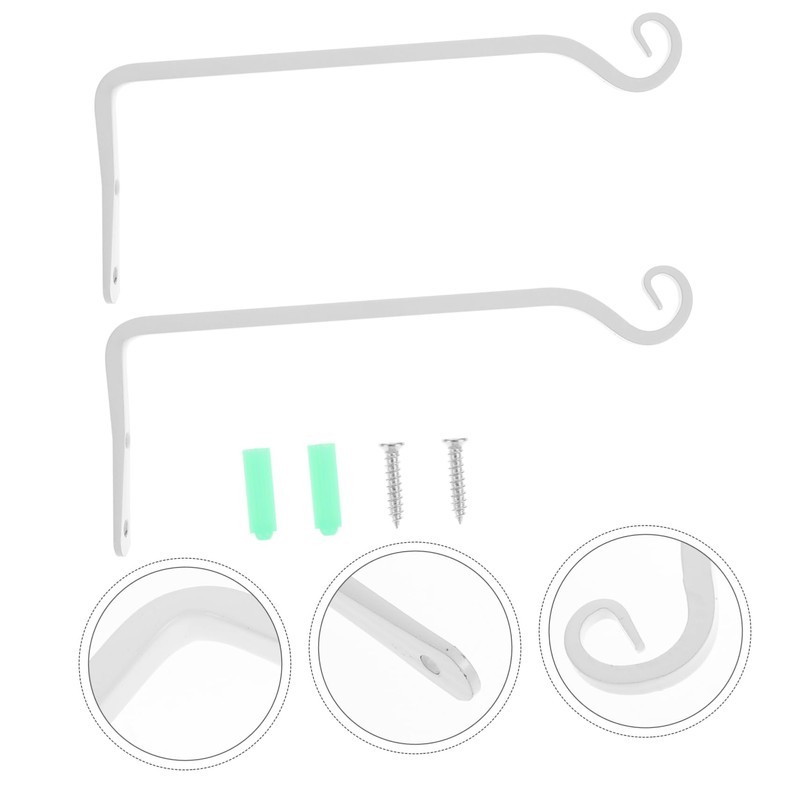 IWOWHERO 2Pcs Wrought Iron Wall Bracket Hooks for Hanging Plants