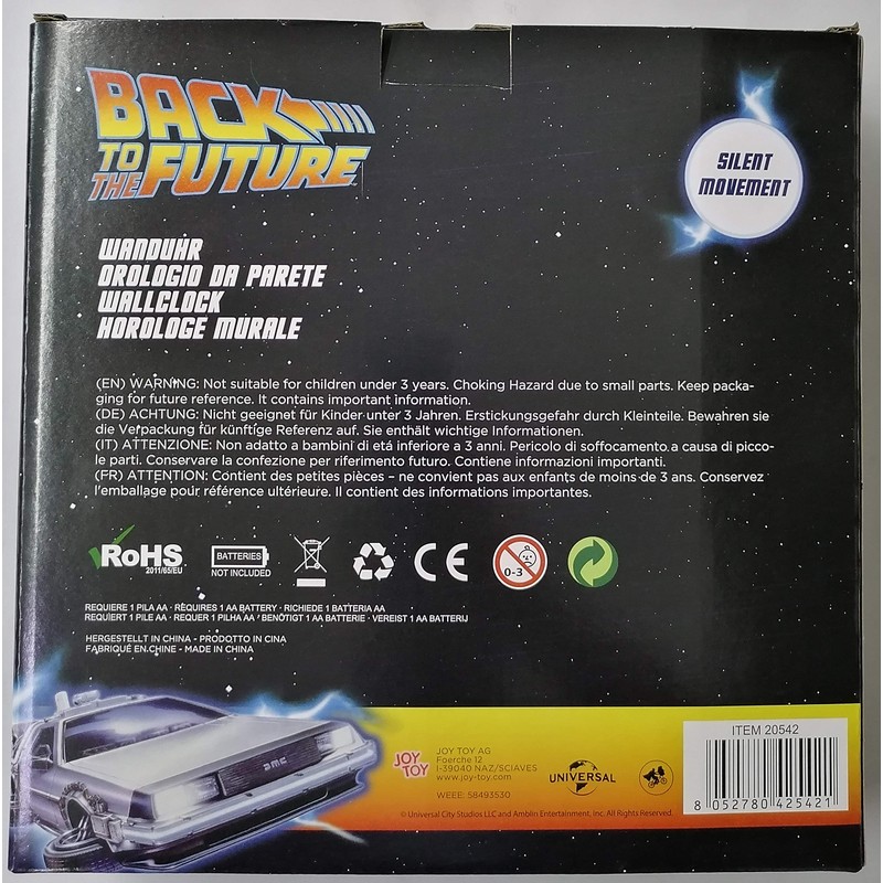 Joy Toy BTTF Wall Clock in Metal 24 cm -