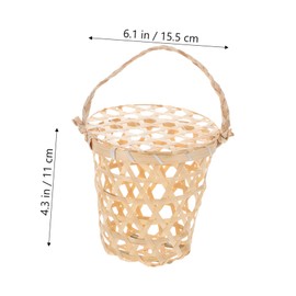 Outanaya Small Round Basket Set Handmade Woven Egg Baskets Vintage Style Sundries Bins