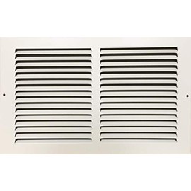 HBW 14"x8" Stamped Face Steel Return Grille Vent Cover White Poweder Coating Without Frame Outside Dimension 15.75"x9.75"