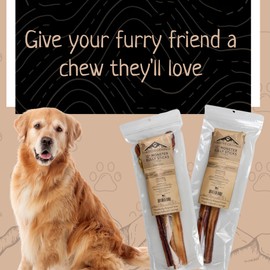 Pawsitive Cravings Monster Bully Sticks - 6 Inch All-Natural Bully Sticks for Dogs - Fully Digestible & 100% Grass-Fed Beef Sticks - Supports Dental Health - Extra-Thick Chews for Dogs - Pack of 3