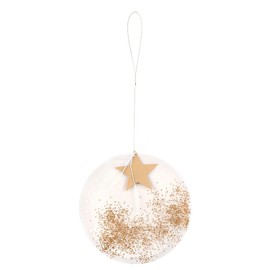 Räder Circle Ornaments Set of 2 Gold Star Modern Minimalist Christmas Paper Element Filled with Confetti Star 16 cm or 20 cm