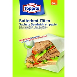 Toppits® Sandwich / Sandwich Bags (12 x 20 cm / 60 Pieces) Greaseproof