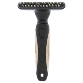 Rosewood Undercoat Comb for Dogs - Size S - Detangling Curry Comb for Long, Thick or Double Fur - Black - Removes Loose Undercoat Gently