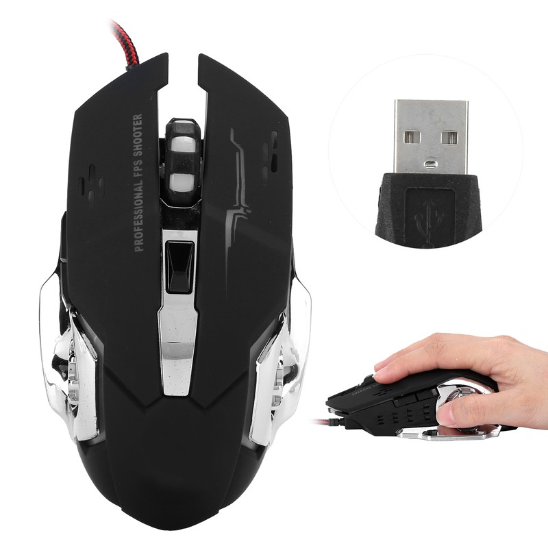 Gaming Mouse Wired LED Luminous 3200 DPI Home Office Universal