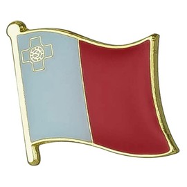 Malta National Flag Enamel Metal Pin Badge Diplomat Lapel – 1.9cm x 1.6cm – Hard Enamel Maltese George Cross Flag Brooch – National Symbol Pin for Jacket, Hat, or Backpack