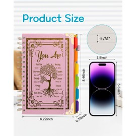 BNMBQKL Hardcover Spiral Notebook Journal with 6 Subject College Ruled and 200 Pages, A5 Religious Notebook for Work with Tabs Christian Gifts School Office Supplies