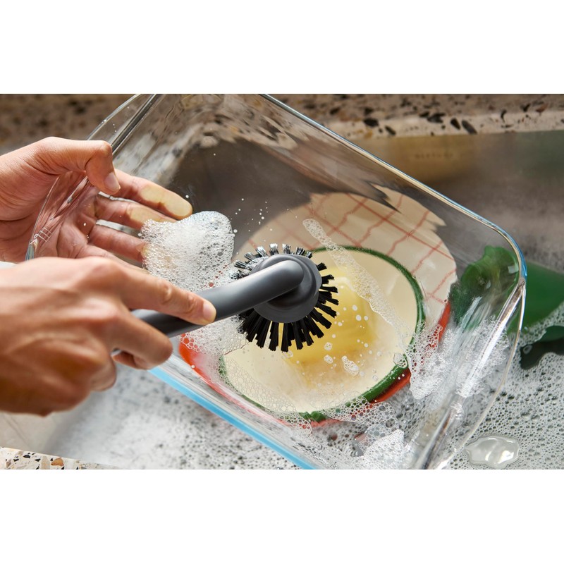 Joseph Joseph SinkTech Dish Brush with Stainless-Steel Storage Stand, Durable