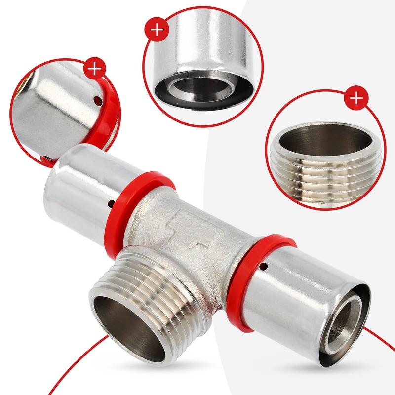 T-Piece PEX Press Fitting 25 x 1 Inch x 25