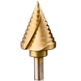 MACXCOIP Step Drill Bit Set, 3/16" to 1-3/8", 3/8“ Hex Shank High Speed Steel Step Drill Bit for Stainless Steel, Metal, Aluminum, Copper, Wood, PVC