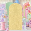 ROMANKAS Gold Arch Cover Sequin Wedding Arch Cover 7.2x4FT Stretchy