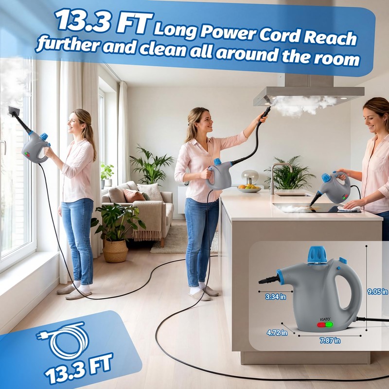KIATO Handheld Steam Cleaner, Hand Held Steamer for Cleaning Home,