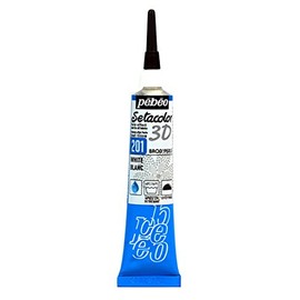 PEBEO Setacolor 3D Dimensional Brod'Perle Pearl Effect Fabric Paint 20ml Tube (White)