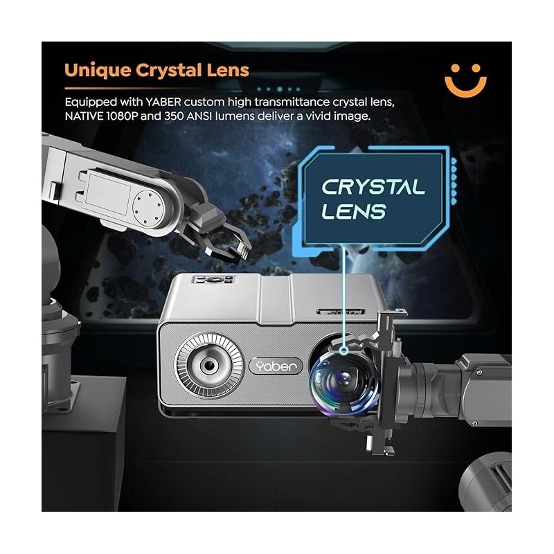 YABER Projector with WiFi and Bluetooth, 15000L Native 1080P Pro