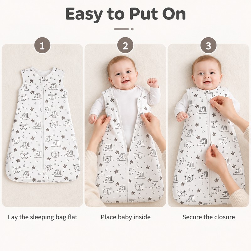 Baby Sleeping Bag 3-18M Cotton One-Piece Sleep Sack – Soft