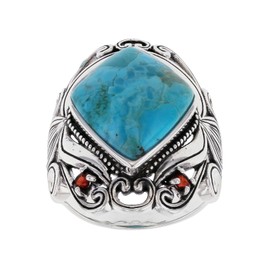 JTV Turquoise Rhodium Over Silver Ring .18ctw for Women (9)
