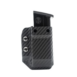 Clip & Carry Reversible IWB/OWB Adjustable Kydex Magazine Holster - Mag Holder - 9mm / .40 / .45 Single & Double Stack - USA Veteran Made (Double Stack 9mm/.40, Carbon Fiber Black)