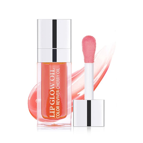 Cattle come Plumping Lip Oil, Care Hydrating Lip Gloss, Transparent Toot Tinted Oil Fresh Texture, sticky Big Brush Head Glitter Shine Primer Lip Tint , Non-sticky & Long Lasting Nourishing(Pink)