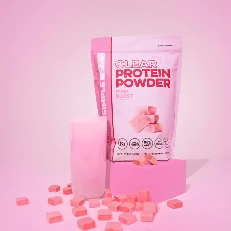 Clear Whey Protein Powder Pink Burst Flavor – 20 Servings,