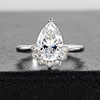 Raivari Moissanite Engagement Rings 4.14cttw Pear Cut Promise Rings D