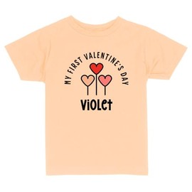 My First Valentine's Day Violet Toddler Kids T-Shirt 2T Peachy