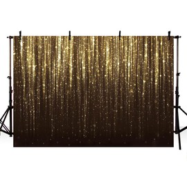 AIBIIN 7x5ft Gold Glitter Backdrop for Photos, Golden Bokeh Sequins Birthday Wedding Bridal Shower Banner New Year Party Shooting Studio Props
