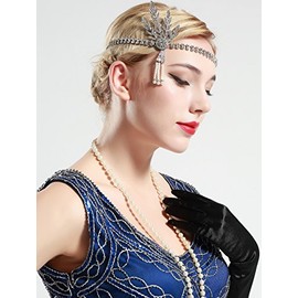 BABEYOND - Accesorios de estilo 1920s, Set de accesorios de disfraz Gatsby de los años 20s, diadema Flapper, collar de perlas, guantes, boquilla para cigarro, Set-11, Talla única