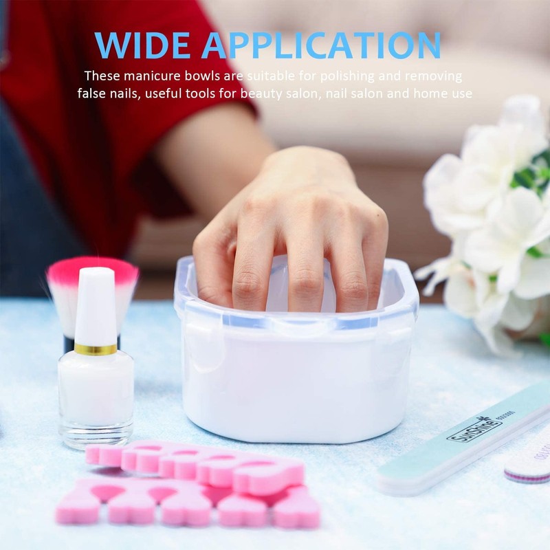 LIDOUK 2 Pieces Nail Soaking Bowl Nail Art Hand Soak