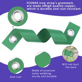 Tree Straps for Staking, 8 PCS Tree Support Straps for Newly Planted Saplings and Hurricane Protection, Tree Straightening Ties Green