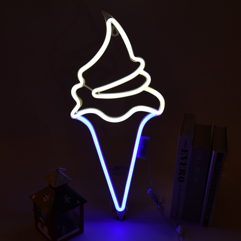 LED Neon Light Ice Cream Waterproof Battery USB Powered Hangable