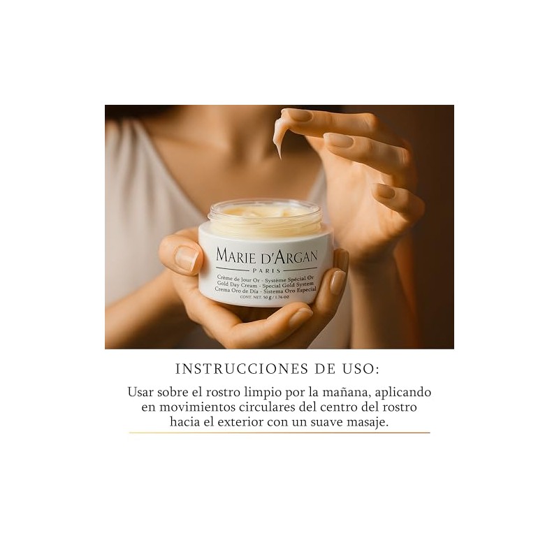 MARIE D' ARGAN Crema Facial Oro De Día 50g, Hidrata,