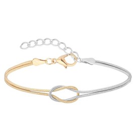 Gold Love Knot Bracelet for Women Simple 14K Gold Plated Snake Chain Infinity Bracelet Dainty Valentines day Xmas Jewelry Gifts, 6, Metal, no gemstone