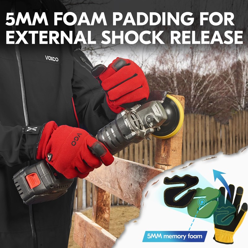 Vgo... Waterproof Touchscreen, Warm Safety Working Gloves in Cold Weather