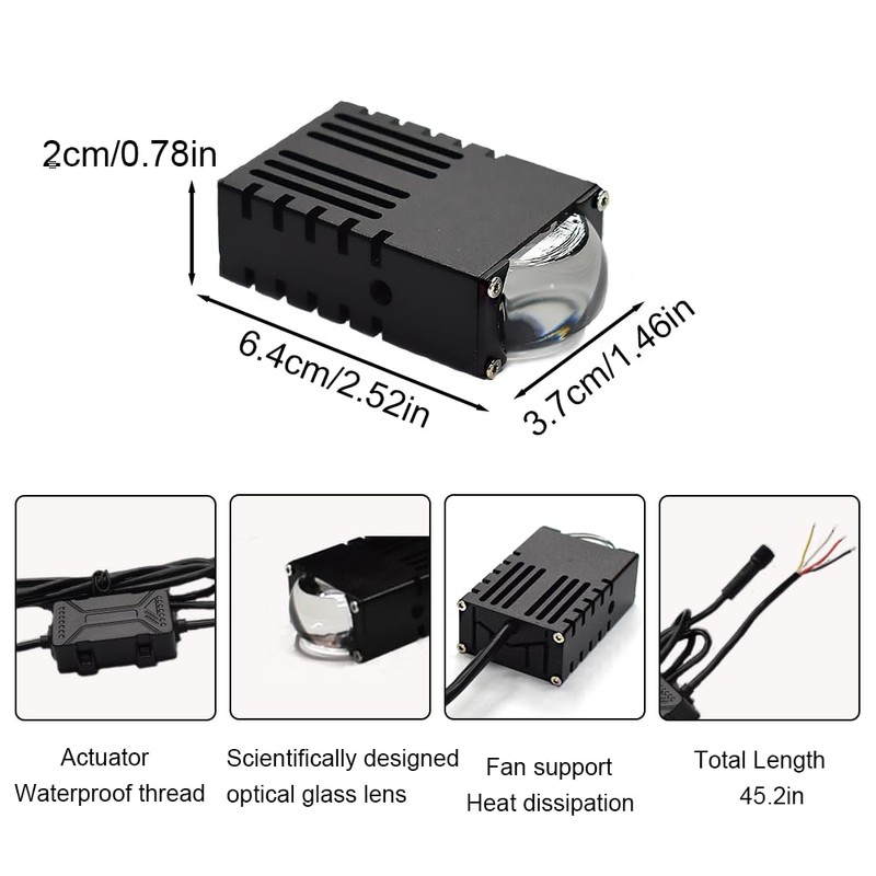 JALN7 2PC 50W Grile LED Light Pods Car Front Headlight