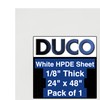 Duco Natural White HDPE Sheet- USA-Made 1/8 Inch Thick, 24"