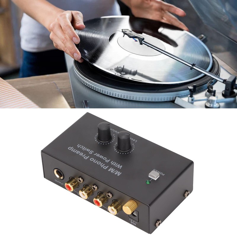PP500P Phono Turntable Preamp, Dual Gain Electronic Audio Stereo Phonograph