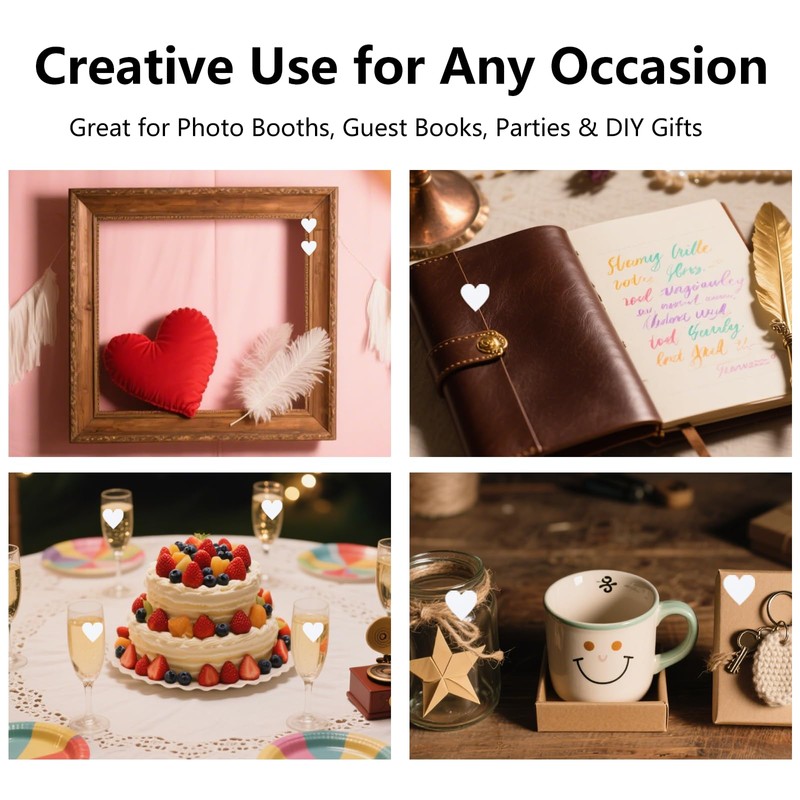 YKEBVPW 100PCS Wooden Hearts for Wedding Guest Book Small White